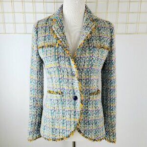 Barneys New York Preppy Tweed Made in Italy Blazer